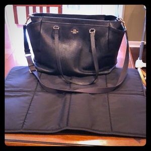 Coach leather diaper bag